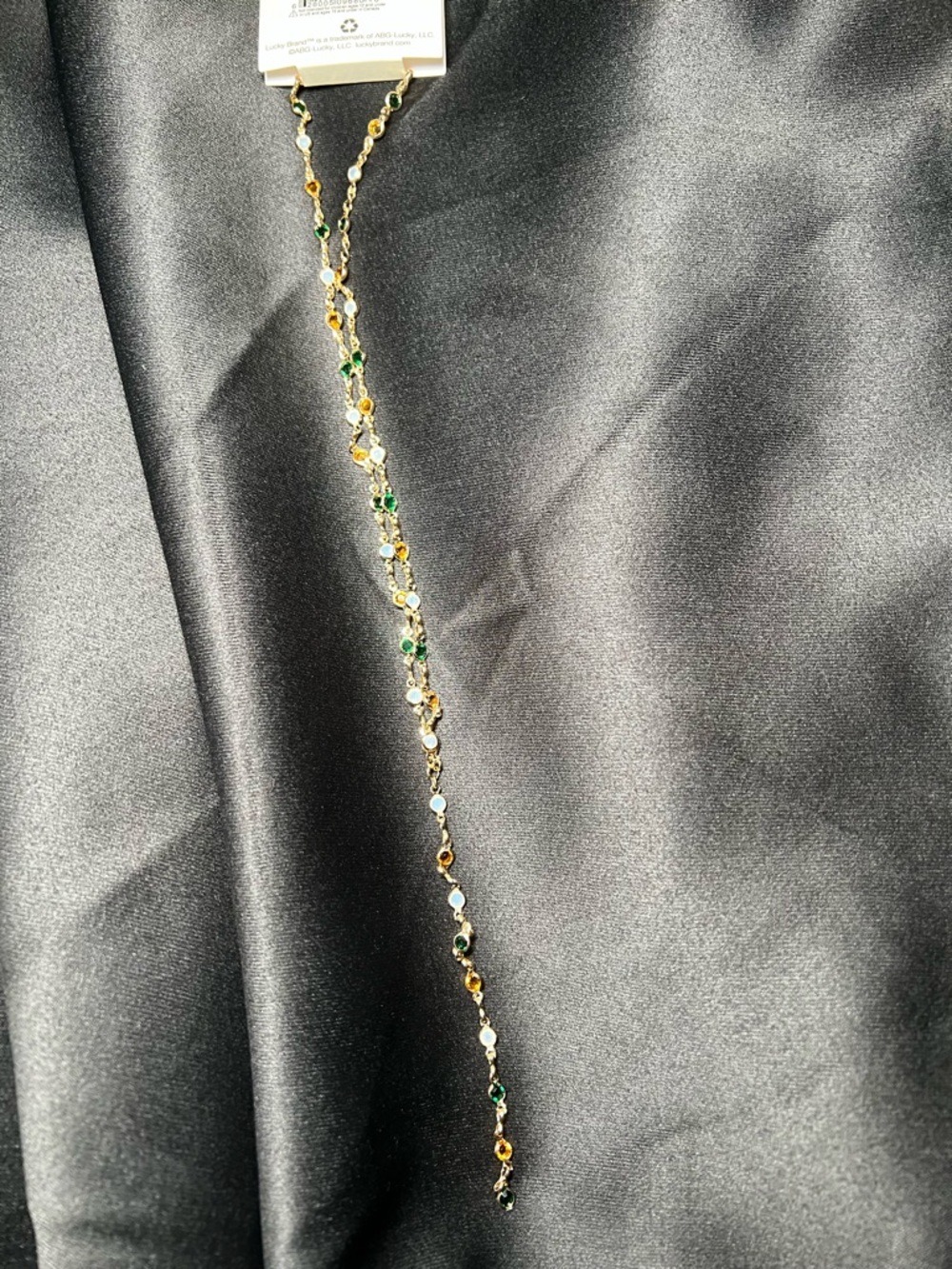 Lucky Brand Gold Tone Necklace Multicolored Beads
